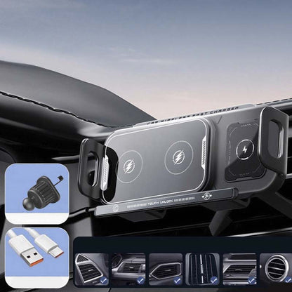 📱Last Day Special Sale 49% OFF⚡2-in-1 Foldable Car Phone Holder & Wireless Charger