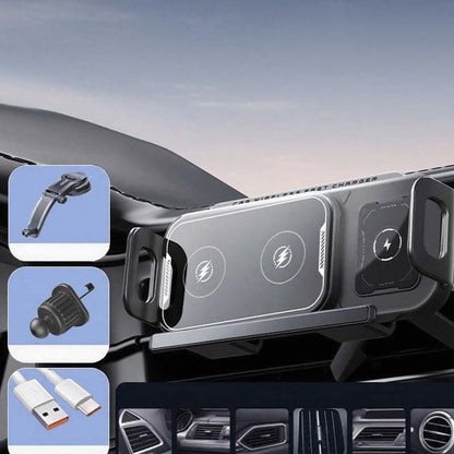 📱Last Day Special Sale 49% OFF⚡2-in-1 Foldable Car Phone Holder & Wireless Charger