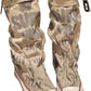 Women's Retro Flat Slouch Mid-Calf Canvas Boots