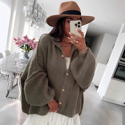 Chic Women's Round-Neck Sweater Coat