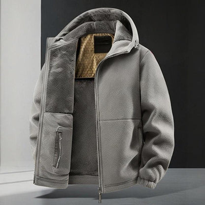 Men's Hooded Casual Warm Jacket with Zipper