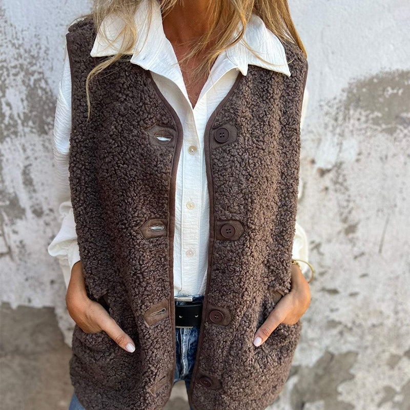 🎁 Hot Sale 49% OFF 🔥Women's Fall Button Down Short Warm Vest