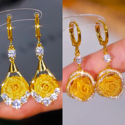 Elegant Mesh Rose Earrings