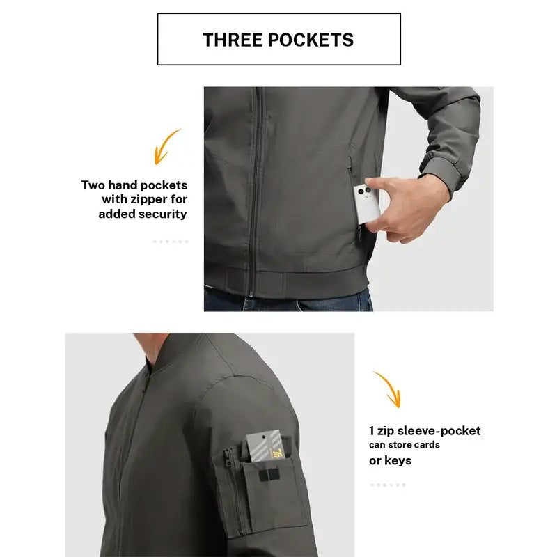 Men's Lightweight Bomber Jacket-💪Windproof and splash-proof