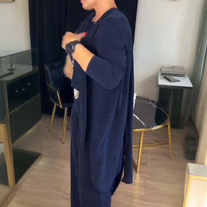 ⏳Time-Limited Special⏰Elegant 3-piece set including long cardigan, top and pants💞