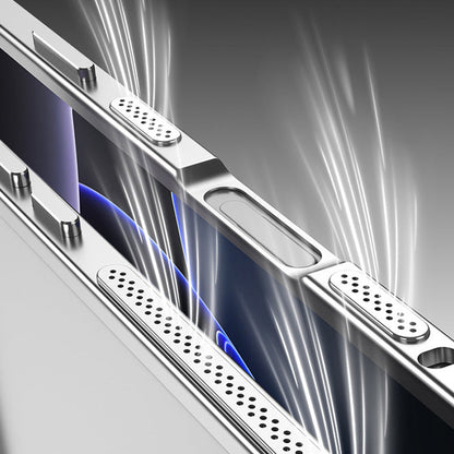 Metal Bare Frame Heat-Dissipating iPhone Case with Seahorse Buckle Design