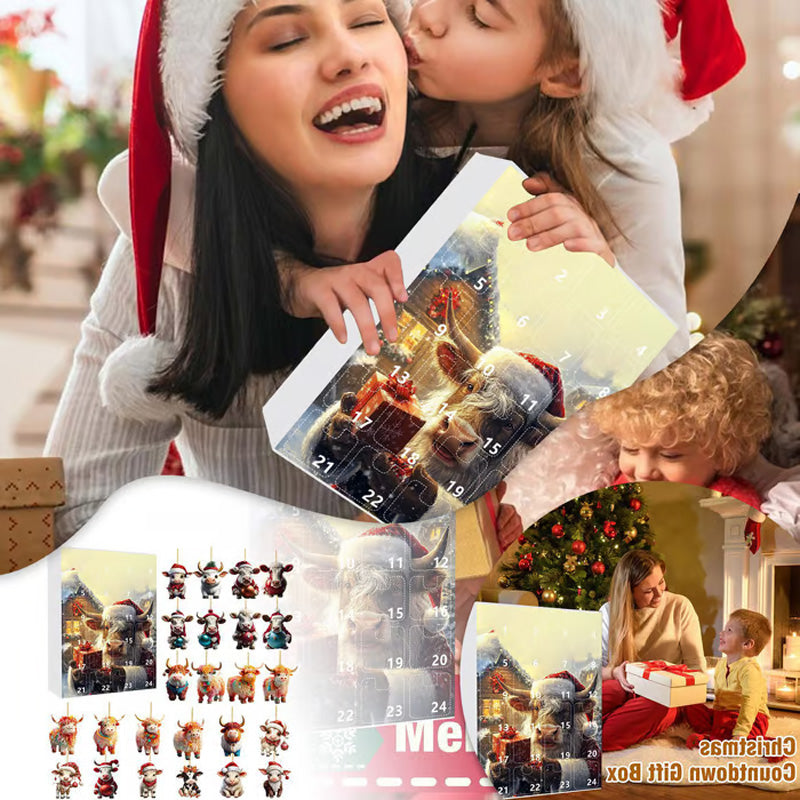 Advent Calendar with Highland Cow Design