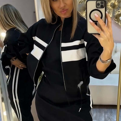 🎁Special Offer! Women's Stand Collar Jacket & Dress Set