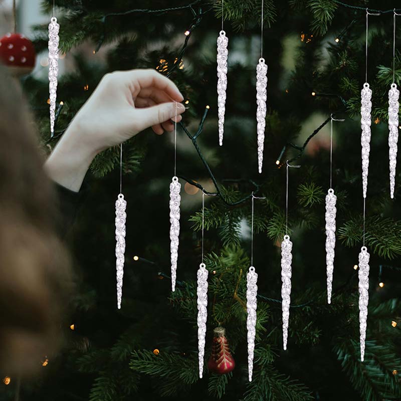 🔥LAST DAY SALE 50% OFF🔥 12PCS Glittering Christmas Tree Icicle Decorations