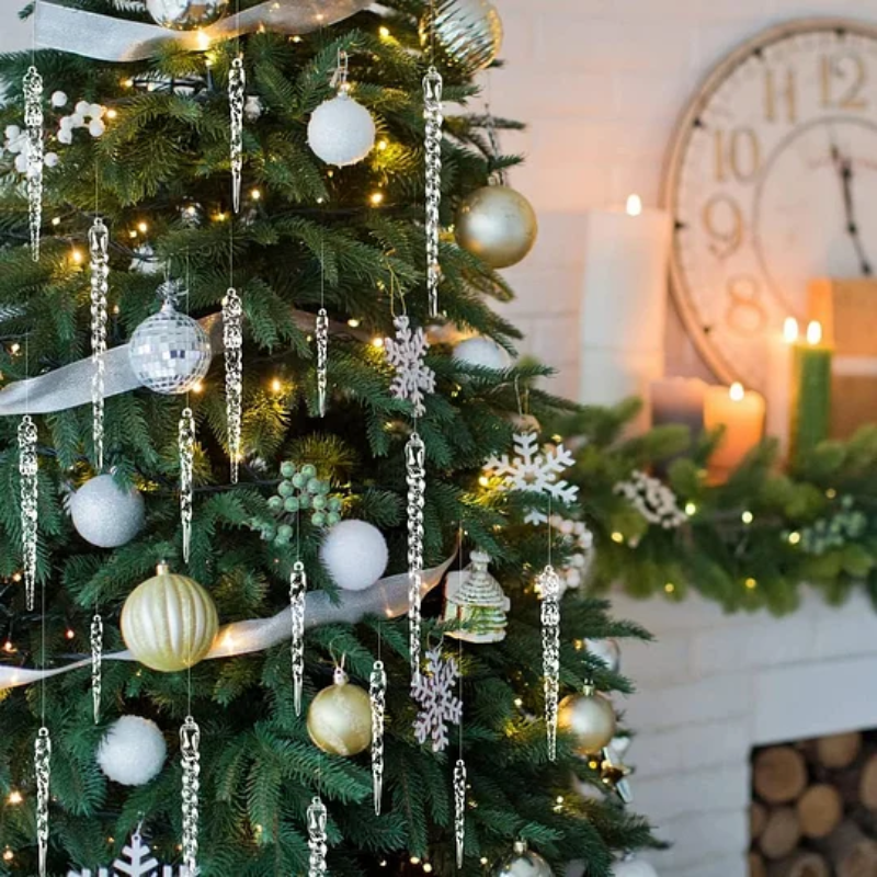 🔥LAST DAY SALE 50% OFF🔥 12PCS Glittering Christmas Tree Icicle Decorations