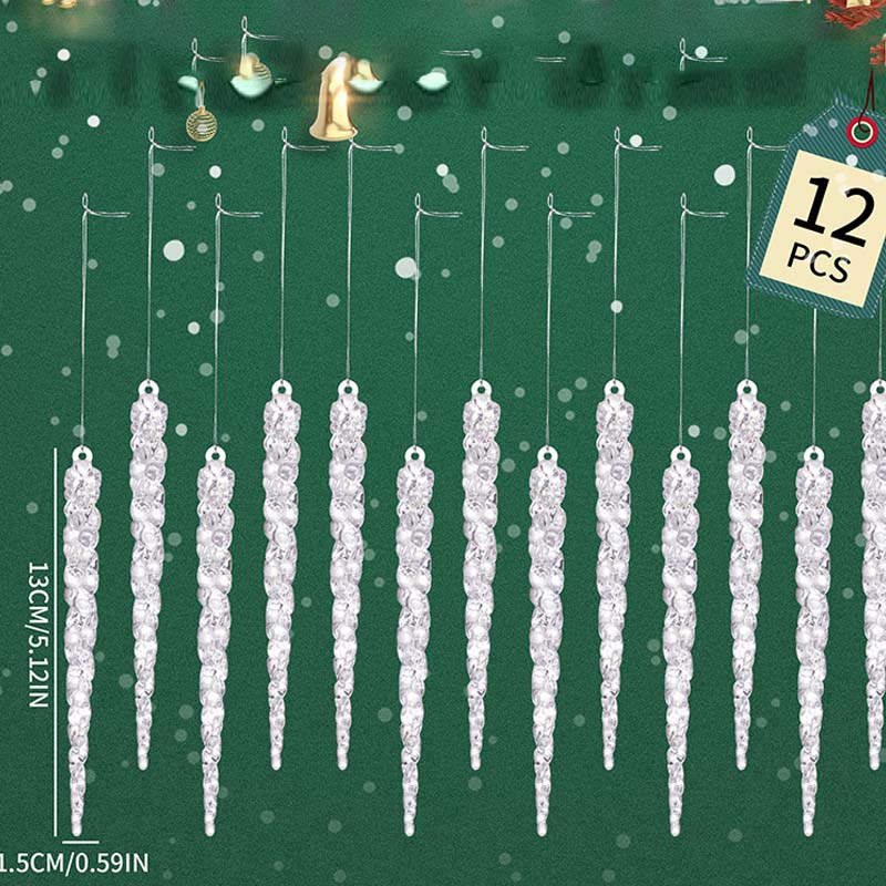 🔥LAST DAY SALE 50% OFF🔥 12PCS Glittering Christmas Tree Icicle Decorations