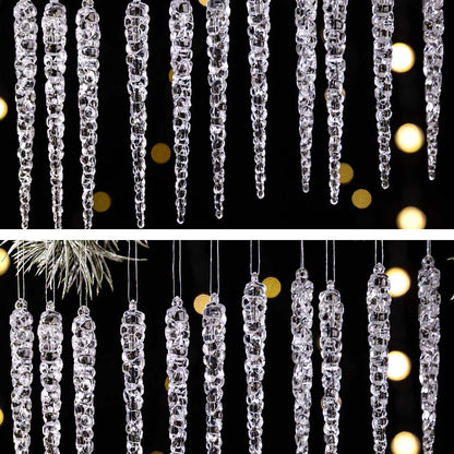 🔥LAST DAY SALE 50% OFF🔥 12PCS Glittering Christmas Tree Icicle Decorations