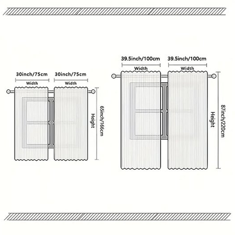 Christmas Window Curtains 2-Piece Set for Home Decor