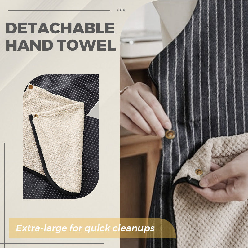 🔥Last day of the limited-time 50% off sale!🔥Cross-Back Waterproof Apron with Detachable Hand Towel