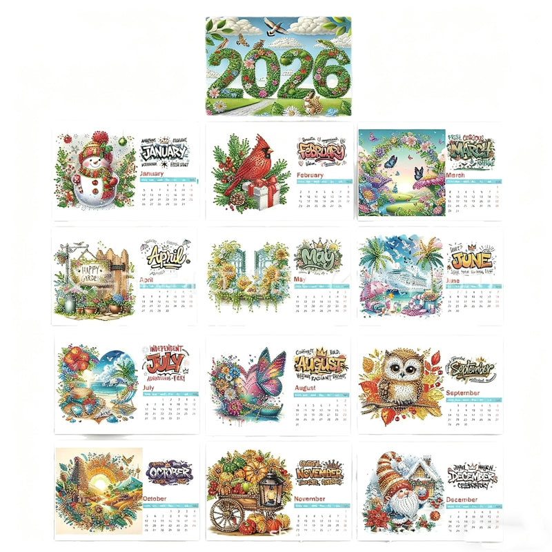 🎁Last Day 49% OFF🗓️2026 Standing Desk Calendar DIY Diamond Art Painting