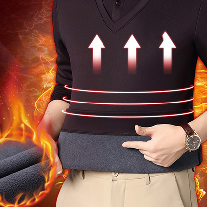 Men's Plush-Lined Faux 2-Piece Winter Shirt