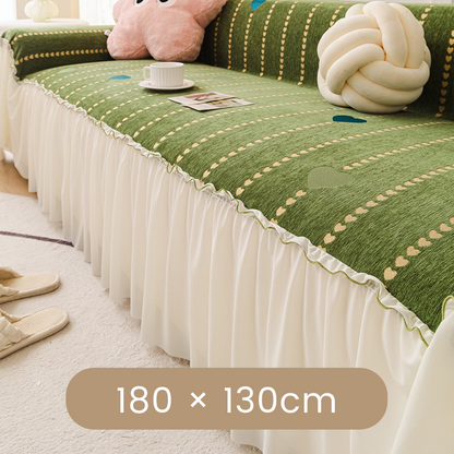 Rustic Charm Couch Cover with Skirt