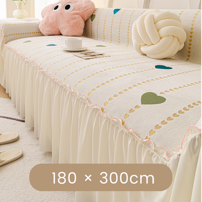 Rustic Charm Couch Cover with Skirt