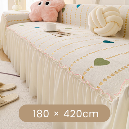 Rustic Charm Couch Cover with Skirt