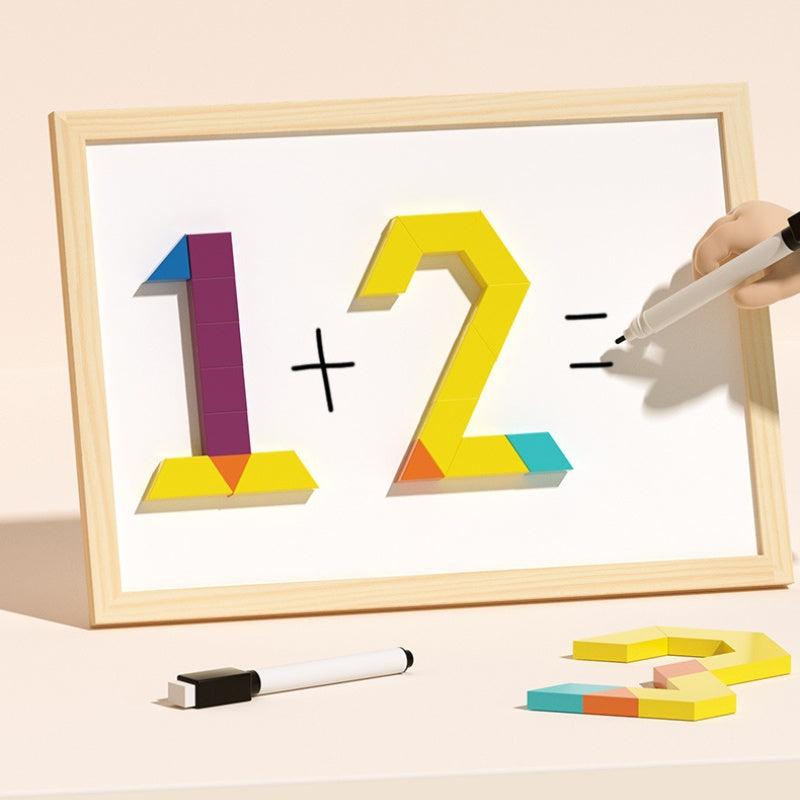 Wooden Magnetic Pattern Block Puzzle Set