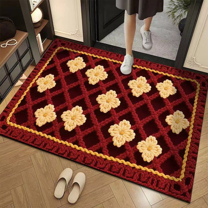 💥🎄Christmas Sale 50% OFF🎅💥3D Floral Yarn Anti-Slip Absorbent Floor Mat