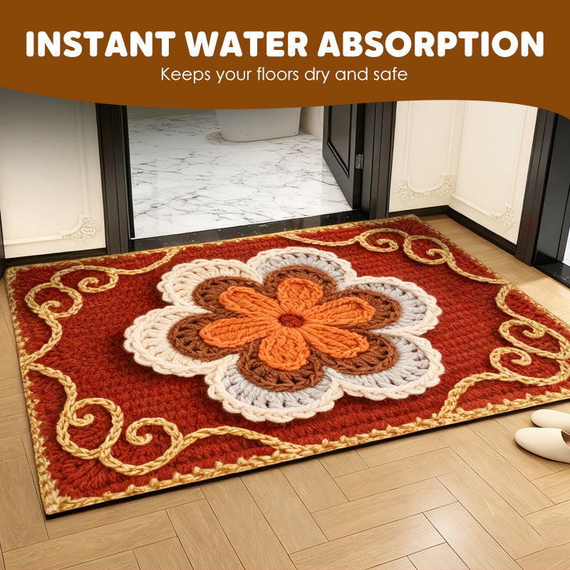 💥🎄Christmas Sale 50% OFF🎅💥3D Floral Yarn Anti-Slip Absorbent Floor Mat