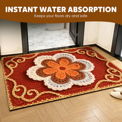 💥🎄Christmas Sale 50% OFF🎅💥3D Floral Yarn Anti-Slip Absorbent Floor Mat