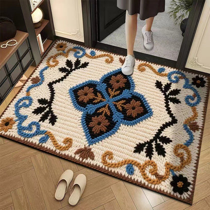💥🎄Christmas Sale 50% OFF🎅💥3D Floral Yarn Anti-Slip Absorbent Floor Mat