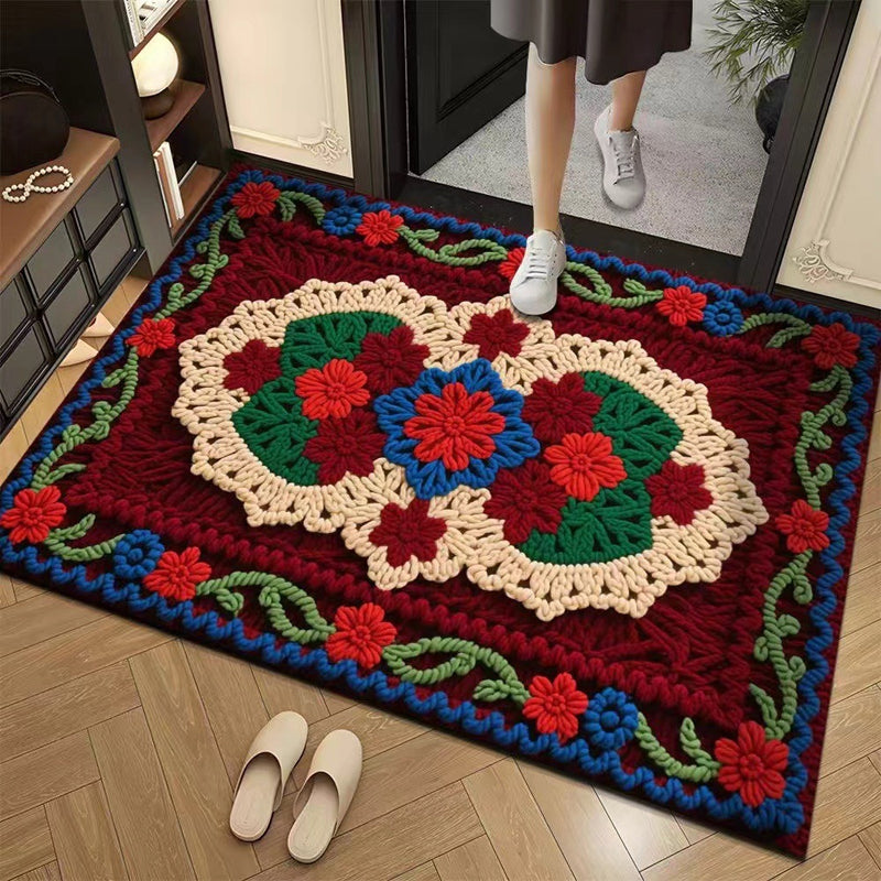 💥🎄Christmas Sale 50% OFF🎅💥3D Floral Yarn Anti-Slip Absorbent Floor Mat