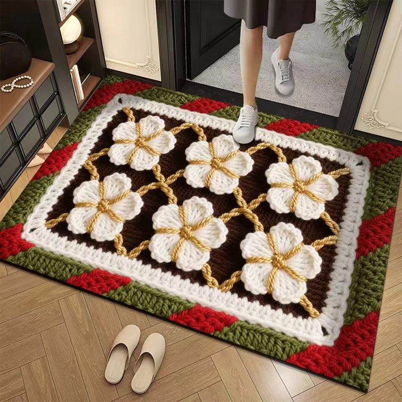 💥🎄Christmas Sale 50% OFF🎅💥3D Floral Yarn Anti-Slip Absorbent Floor Mat