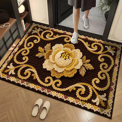 💥🎄Christmas Sale 50% OFF🎅💥3D Floral Yarn Anti-Slip Absorbent Floor Mat