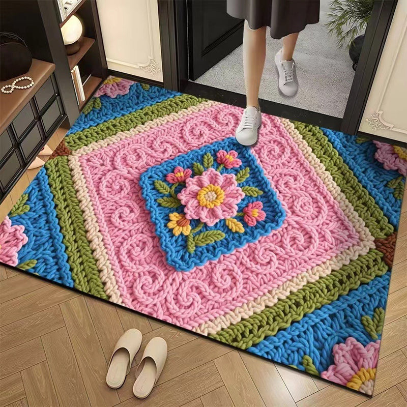 💥🎄Christmas Sale 50% OFF🎅💥3D Floral Yarn Anti-Slip Absorbent Floor Mat