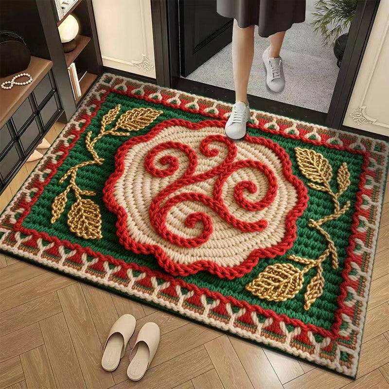 💥🎄Christmas Sale 50% OFF🎅💥3D Floral Yarn Anti-Slip Absorbent Floor Mat