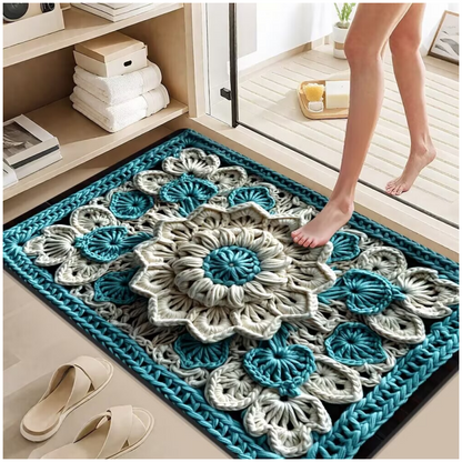 💥🎄Christmas Sale 50% OFF🎅💥3D Floral Yarn Anti-Slip Absorbent Floor Mat