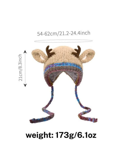 🎁🎄Christmas Sale 49% OFF! 🦌Original design Festive Christmas Antler Hat🧶