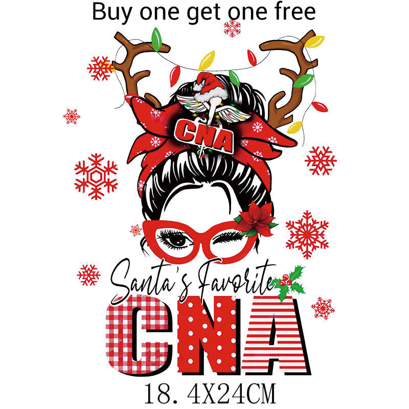 Christmas Themed Heat Transfer Sticker