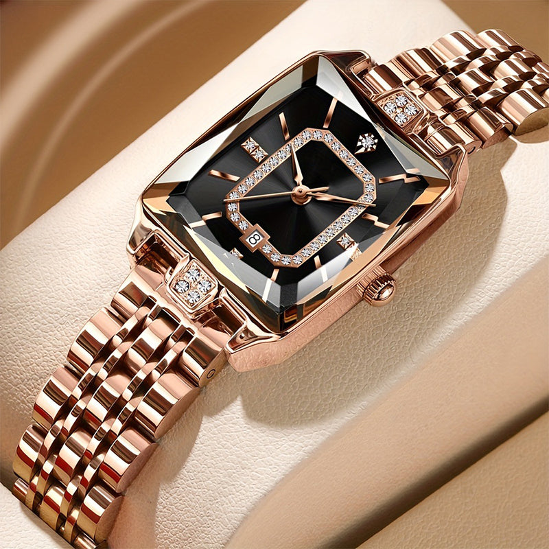 Women's Square Rhinestone Quartz Watch
