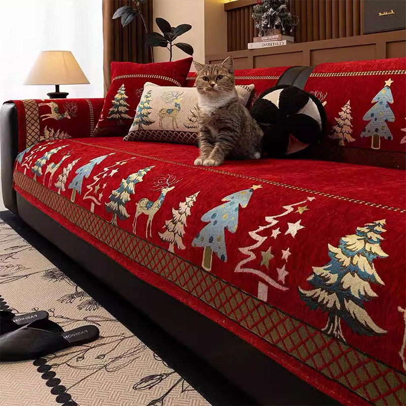 Plush Chenille Anti-Slip Couch Cover