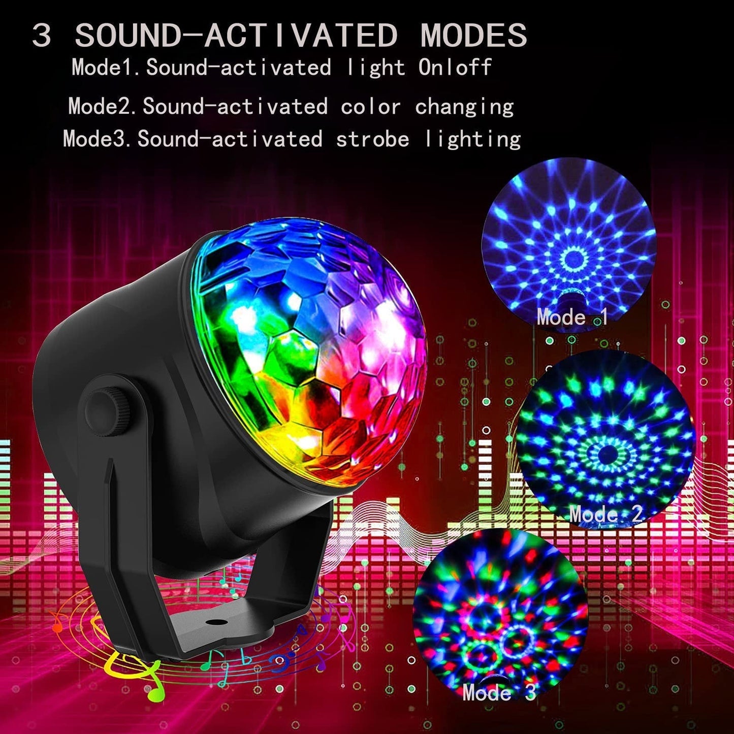 Colorful Rotating Magic Disco Ball Light