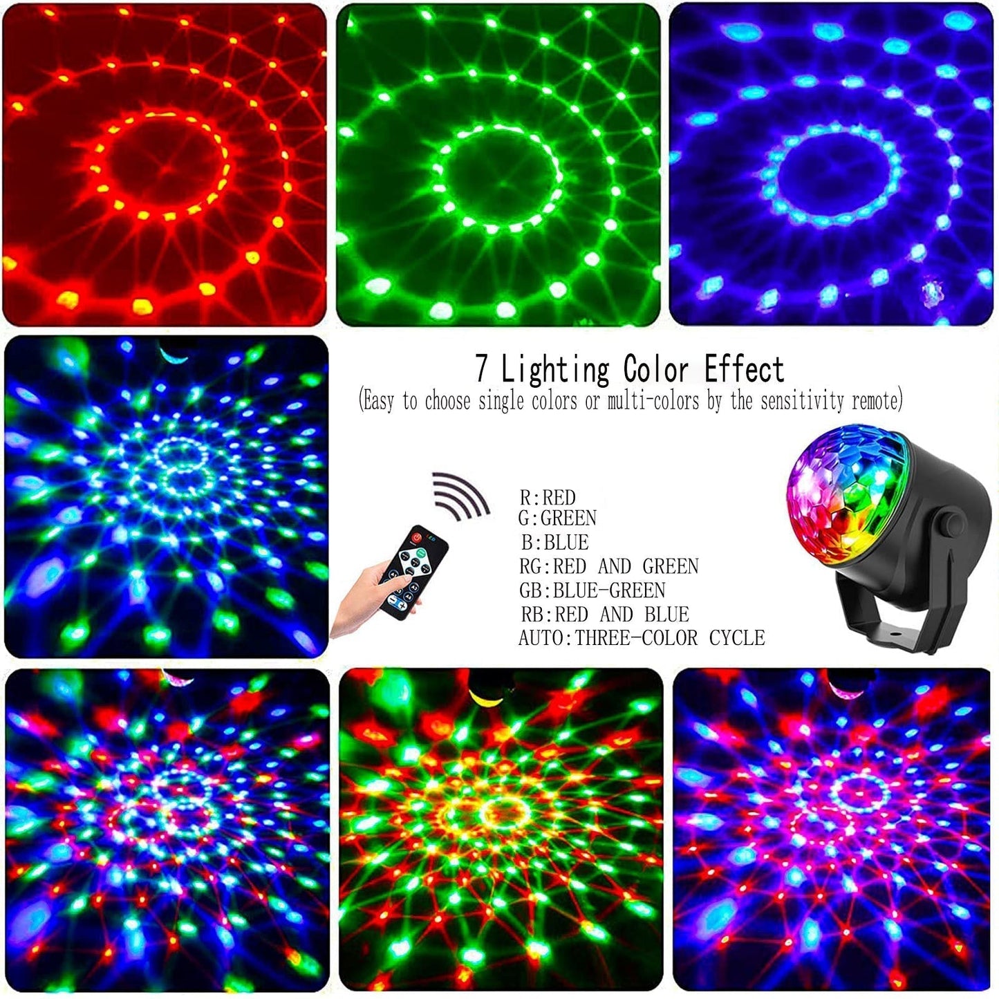 Colorful Rotating Magic Disco Ball Light