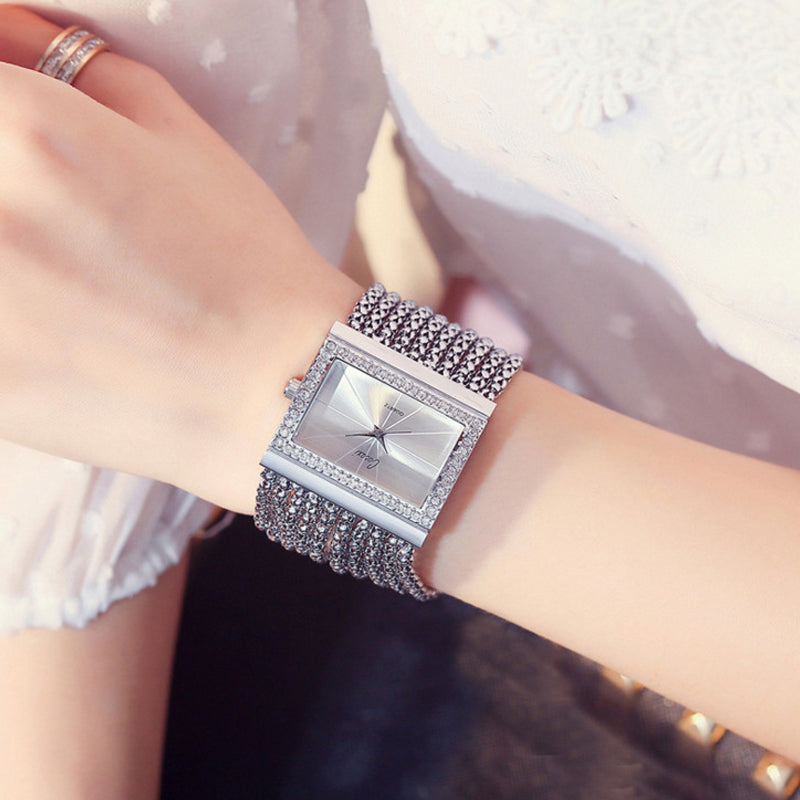 🖤Black Friday Sale:50% OFF🖤Ladies Rhinestone Quartz Square Watch