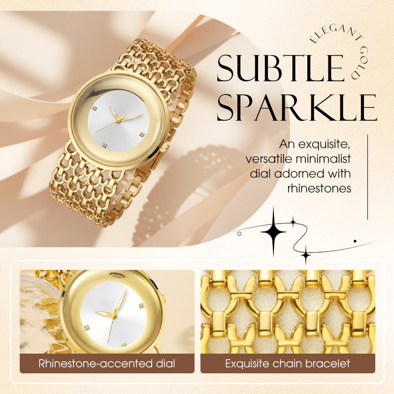 Luxury Round Bracelet Watch Fashionable Women's Wristwatch