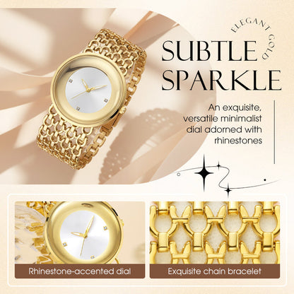 Luxury Round Bracelet Watch Fashionable Women's Wristwatch