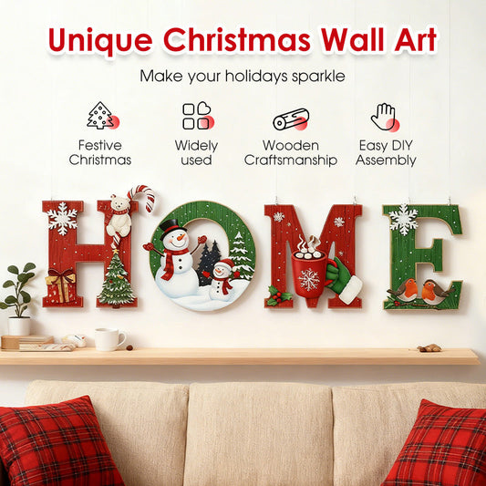 Christmas Wooden Wall Decor Letter Sign - HOME/JOY