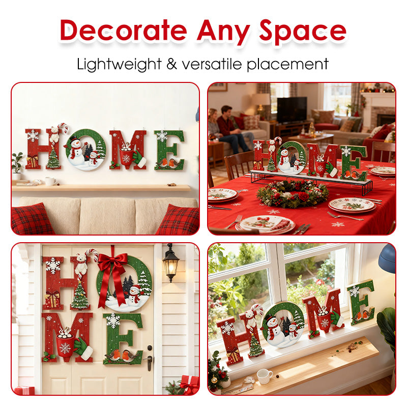 Christmas Wooden Wall Decor Letter Sign - HOME/JOY