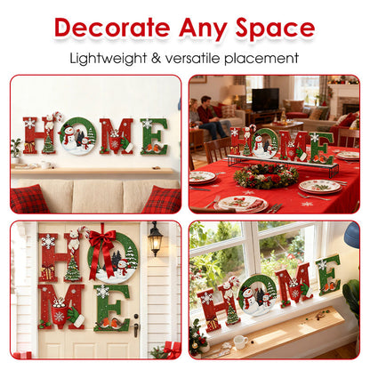 Christmas Wooden Wall Decor Letter Sign - HOME/JOY