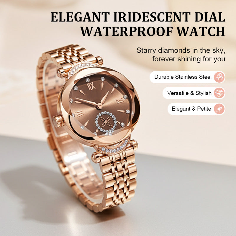 ✨🎅Last-Minute Christmas Offers 🎄⏰Elegant Iridescent Dial Waterproof Women's Quartz Watch