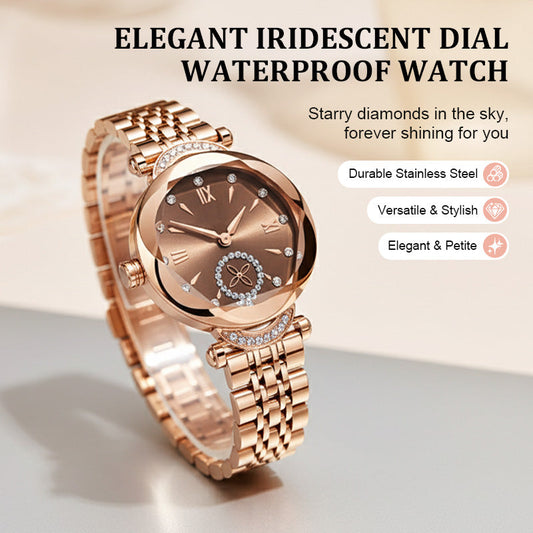 ✨🎅Last-Minute Christmas Offers 🎄⏰Elegant Iridescent Dial Waterproof Women's Quartz Watch