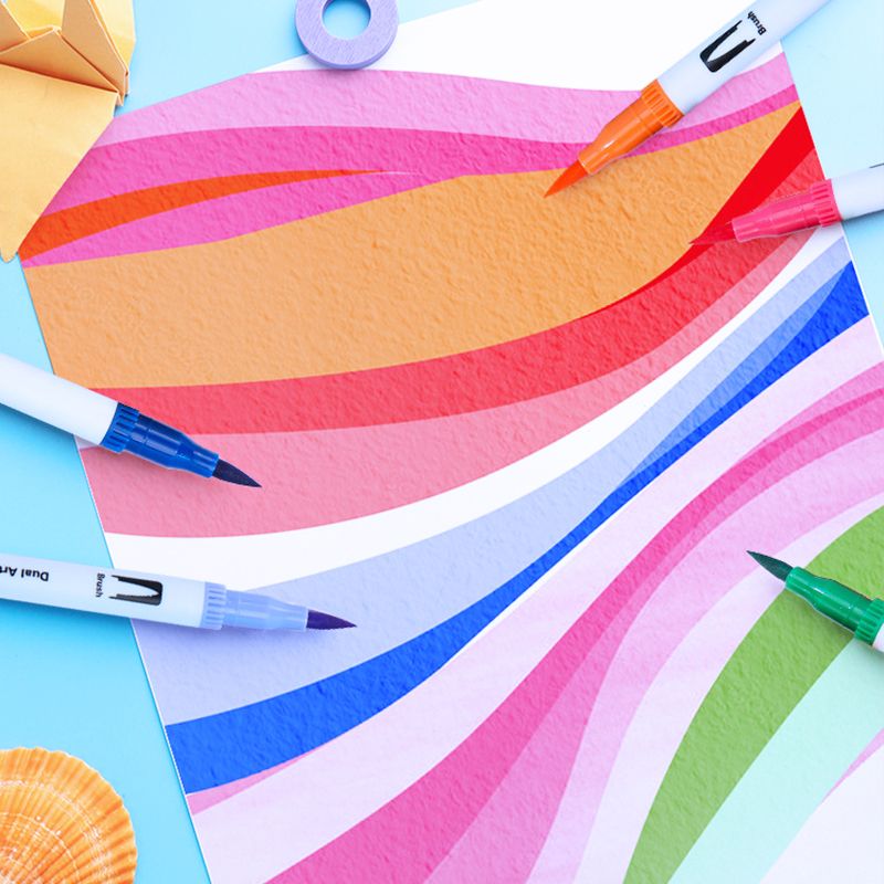120 Colors Washable Dual-tip Painting Pens