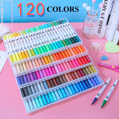 120 Colors Washable Dual-tip Painting Pens